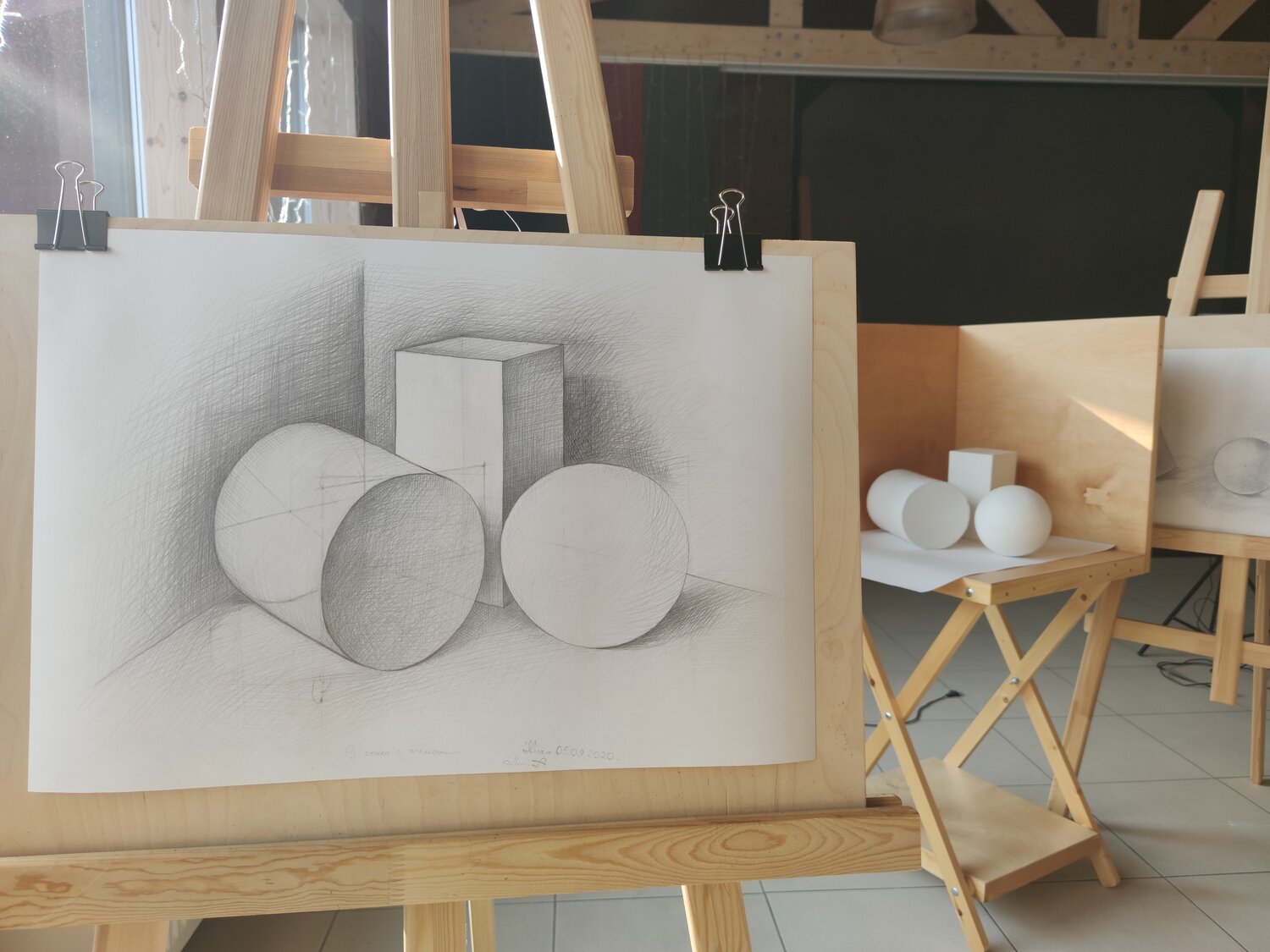 рисунок, натюрморт из геометрических фигур, картина, живопись, художник