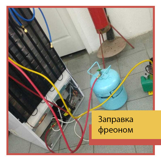 заправка холодильника фреоном, схема заправки холодильника фреоном, утечка фреона в холодильнике капает вода, фреон для холодильника, дозаправка кондиционеров фреоном p22