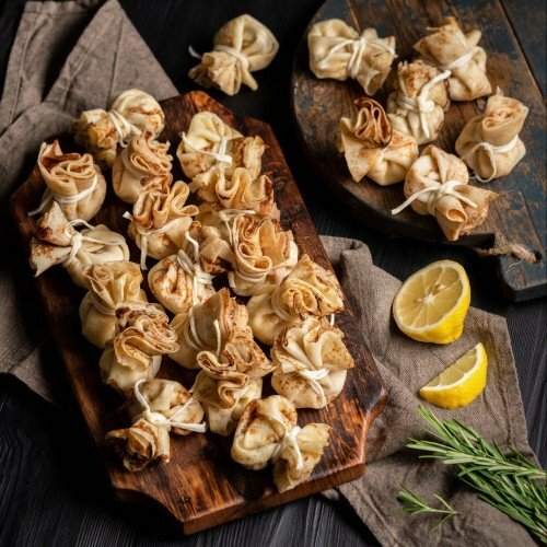 блинные мешочки, блины мешочки, блинчики мешочки, блинные мешочки с курицей, грибами и сыром, мешочки с курицей и грибами