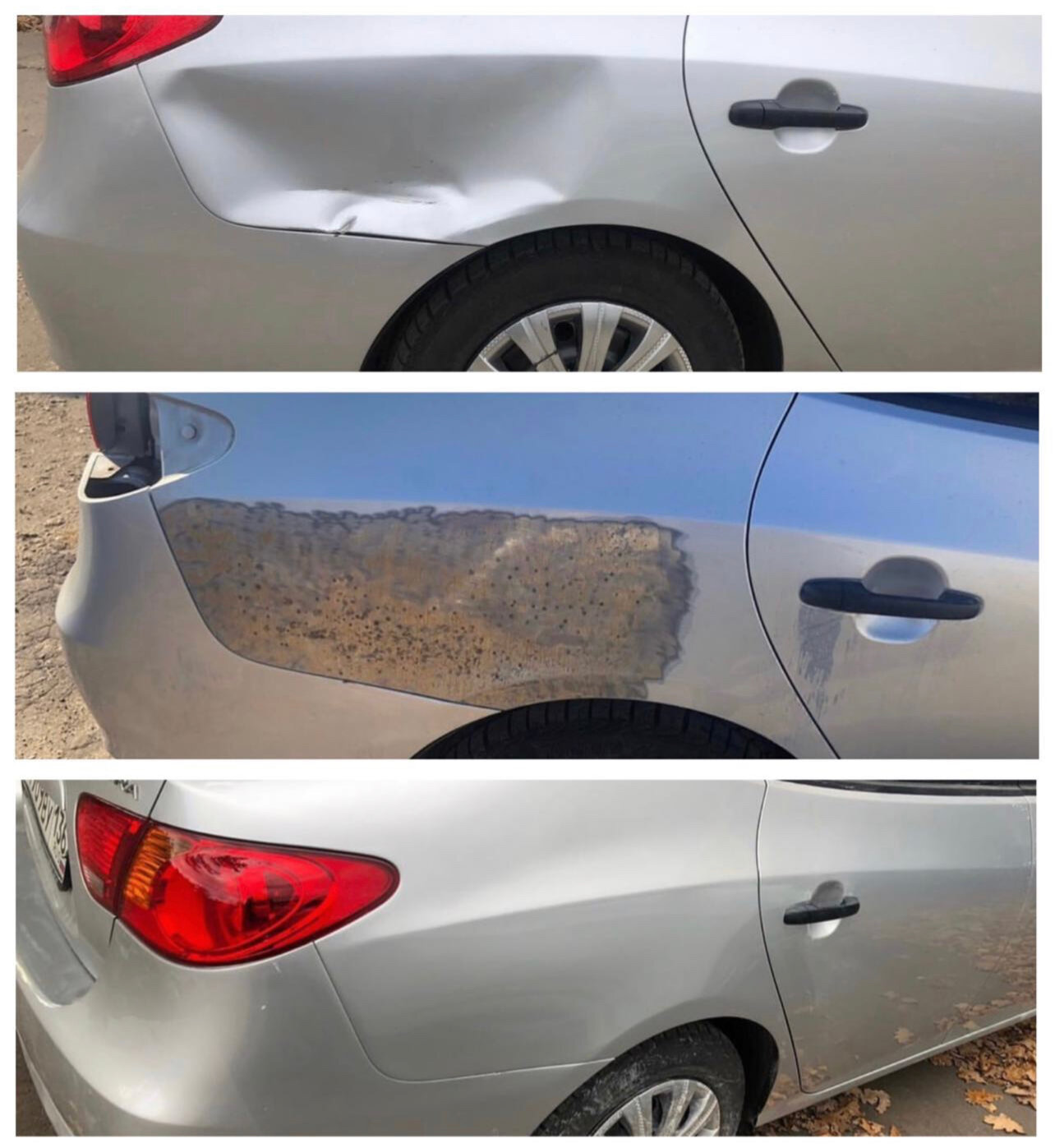 автомобиль, авто, вмятины до после, hyundai solaris, разночть оттенков покраски кузова и крыла вкста