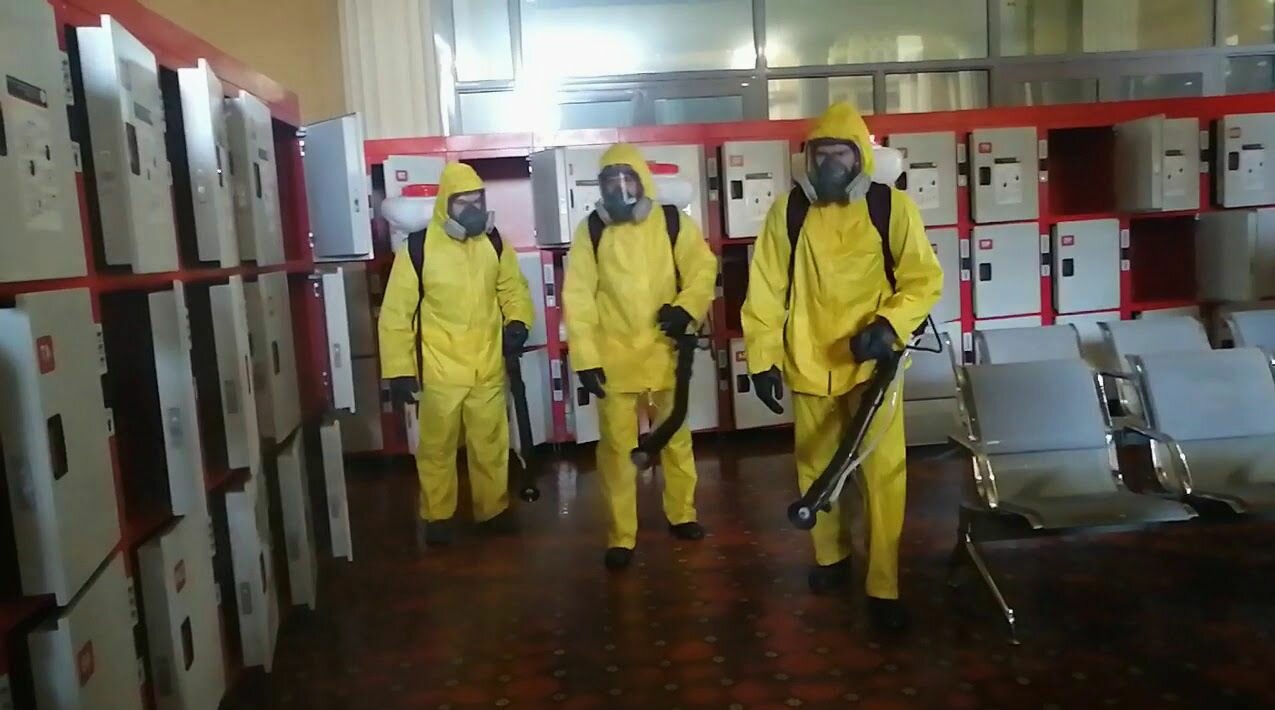 дезинфекция, дезинфекция киевского вокзала москва, дезинфекция мчс, дезинфекция вокзал курск, санитарная обработка