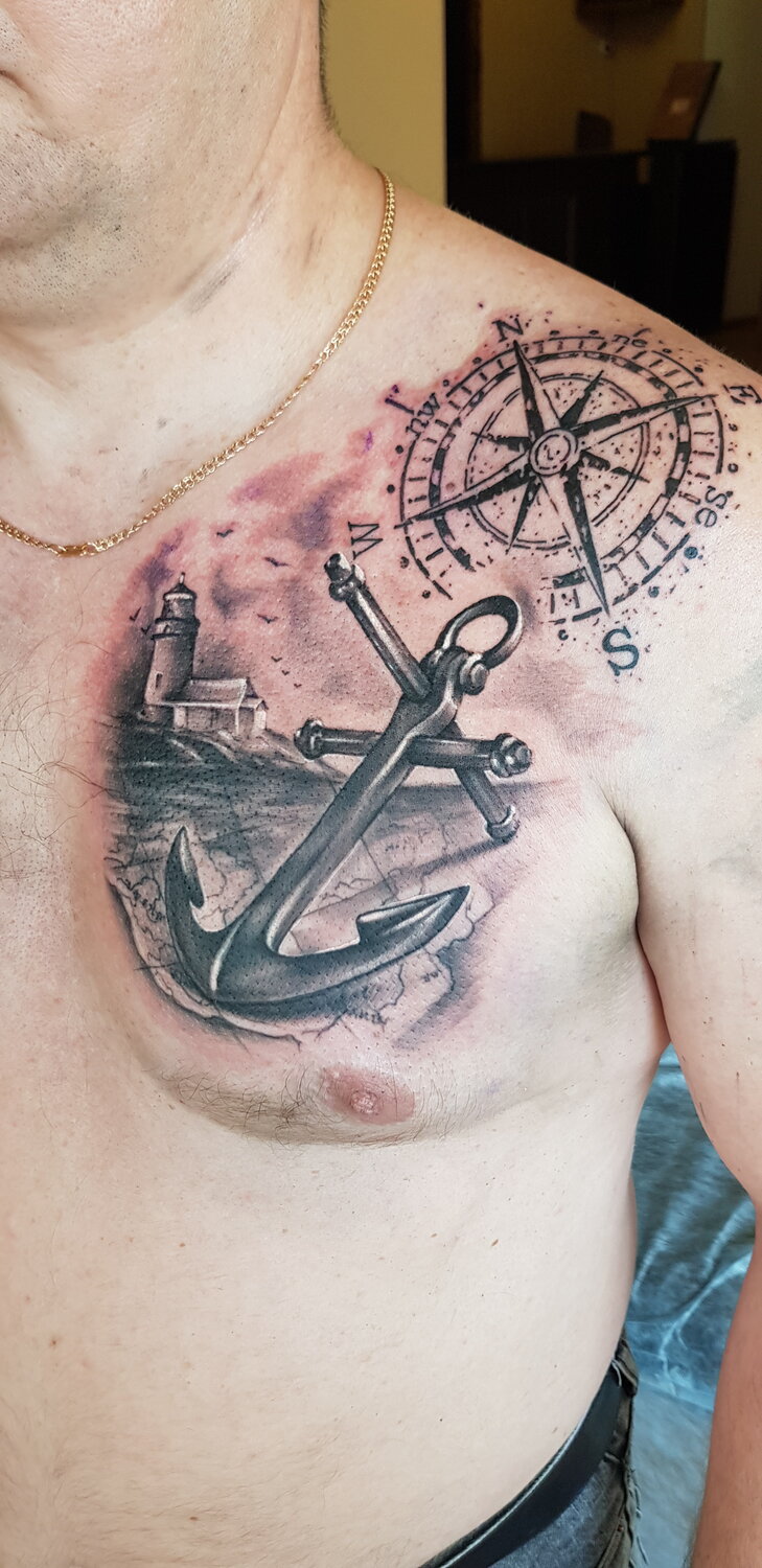 татуировка, морские тату, tattoo, тату якорь
