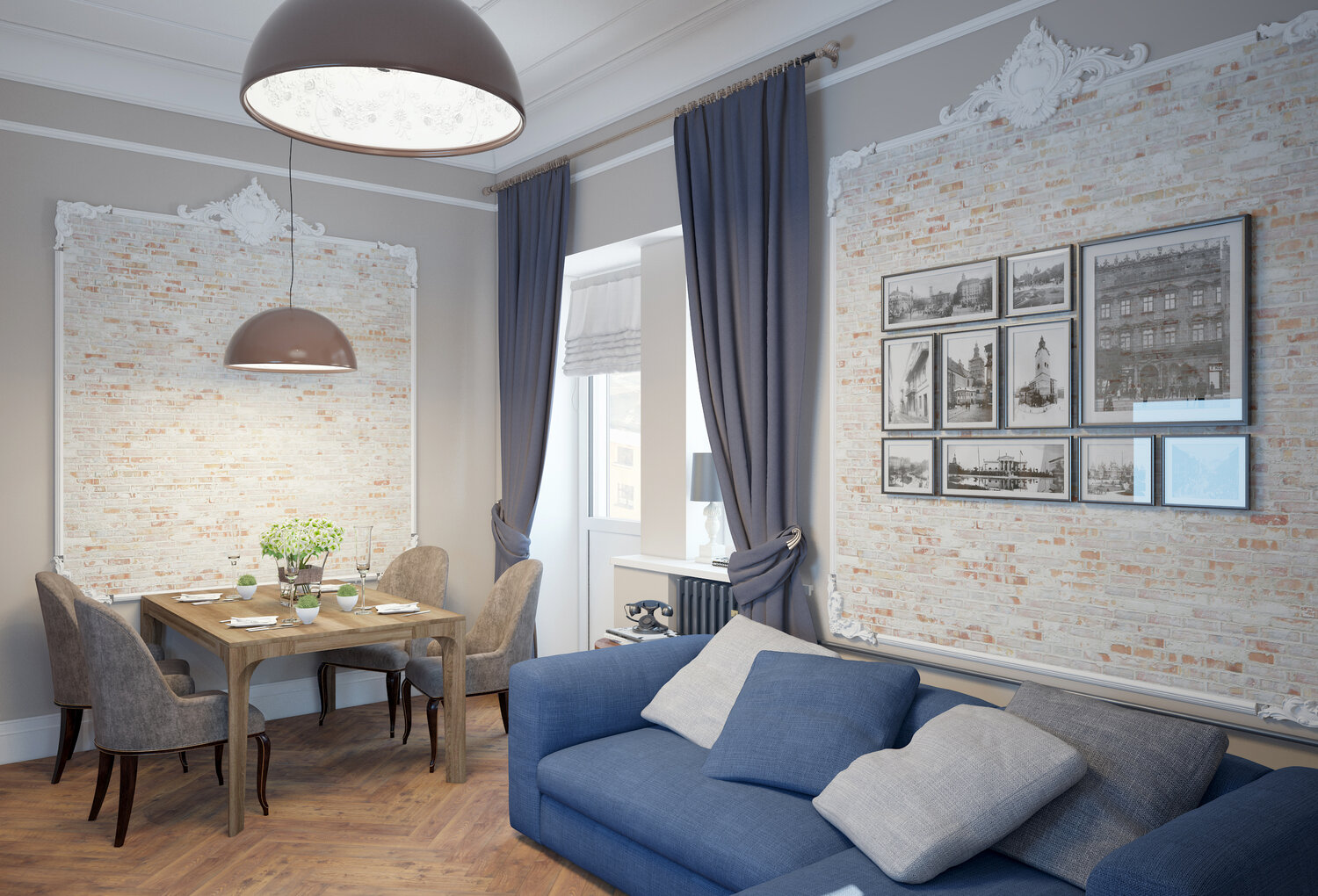 лофт гостиная кухня, гостиная лофт с классикой, интерьер гостиной, столовая-гостиная лофт лофт, квартира в стиле лофт