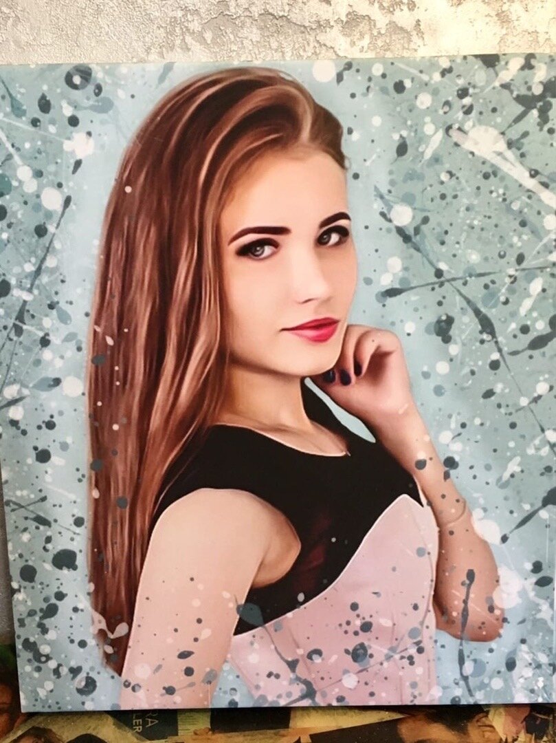 портрет на холсте в стиле дрим арт, девушка, женщина, женственность, dream art