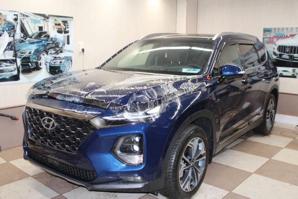 hyundai santa fe, hundai santa fe 2019, hyundai santa fe 2019, santa fe 2019 синий, Mazda CX-5 I Рестайлинг