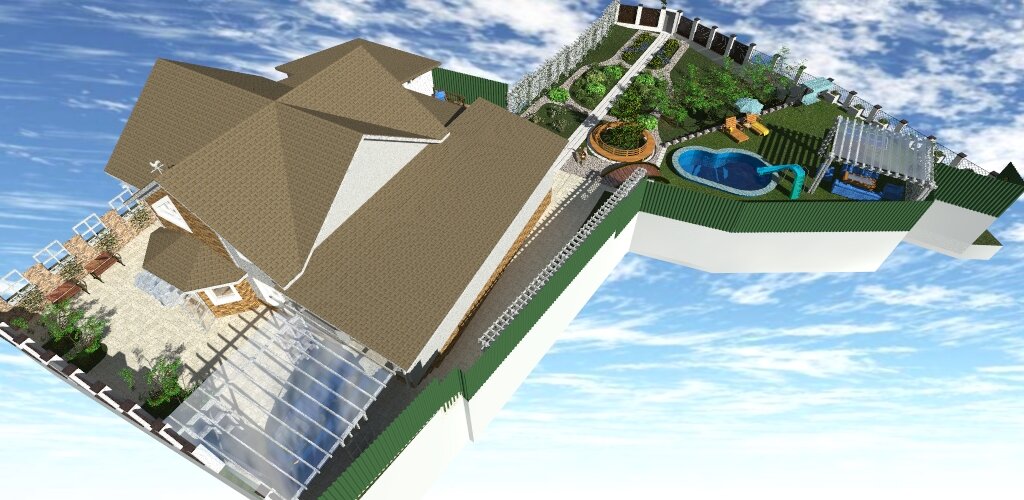 ландшафтный дизайн, отель. club resort hotel oasis, планировка участка 15 соток с домом и гаражом и хозпостройками, проект, проект треугольного участка 10 соток