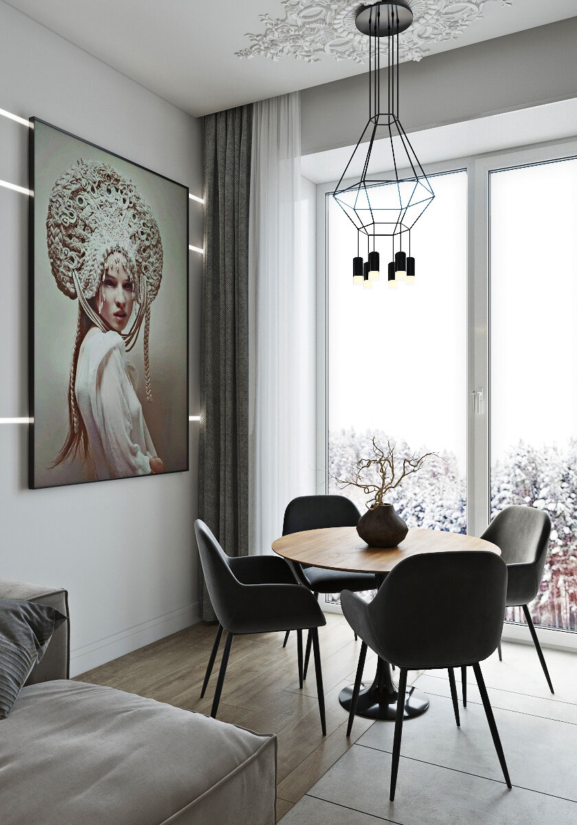 дизайн интерьера, интерьер, стиль функционализм в интерьере, дизайн квартир, декор стен в столовой в современном стиле