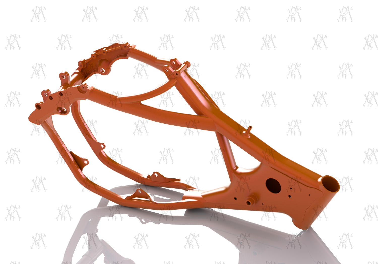 рама ktm 250 sxf, рама ktm sxf 450, оранжевая рама ktm, рама kayo k1, рама мотоцикла