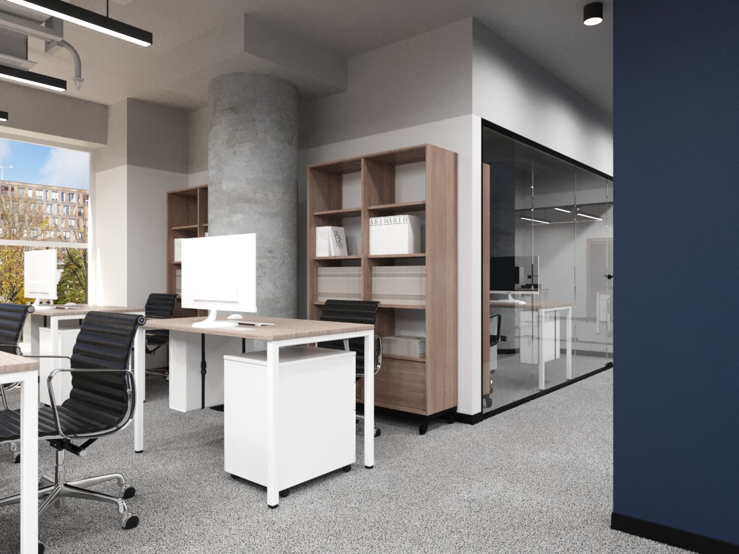 современный офис, офисная мебель, стол narbutas, nova a, светлый современный офис, стена офис бюро