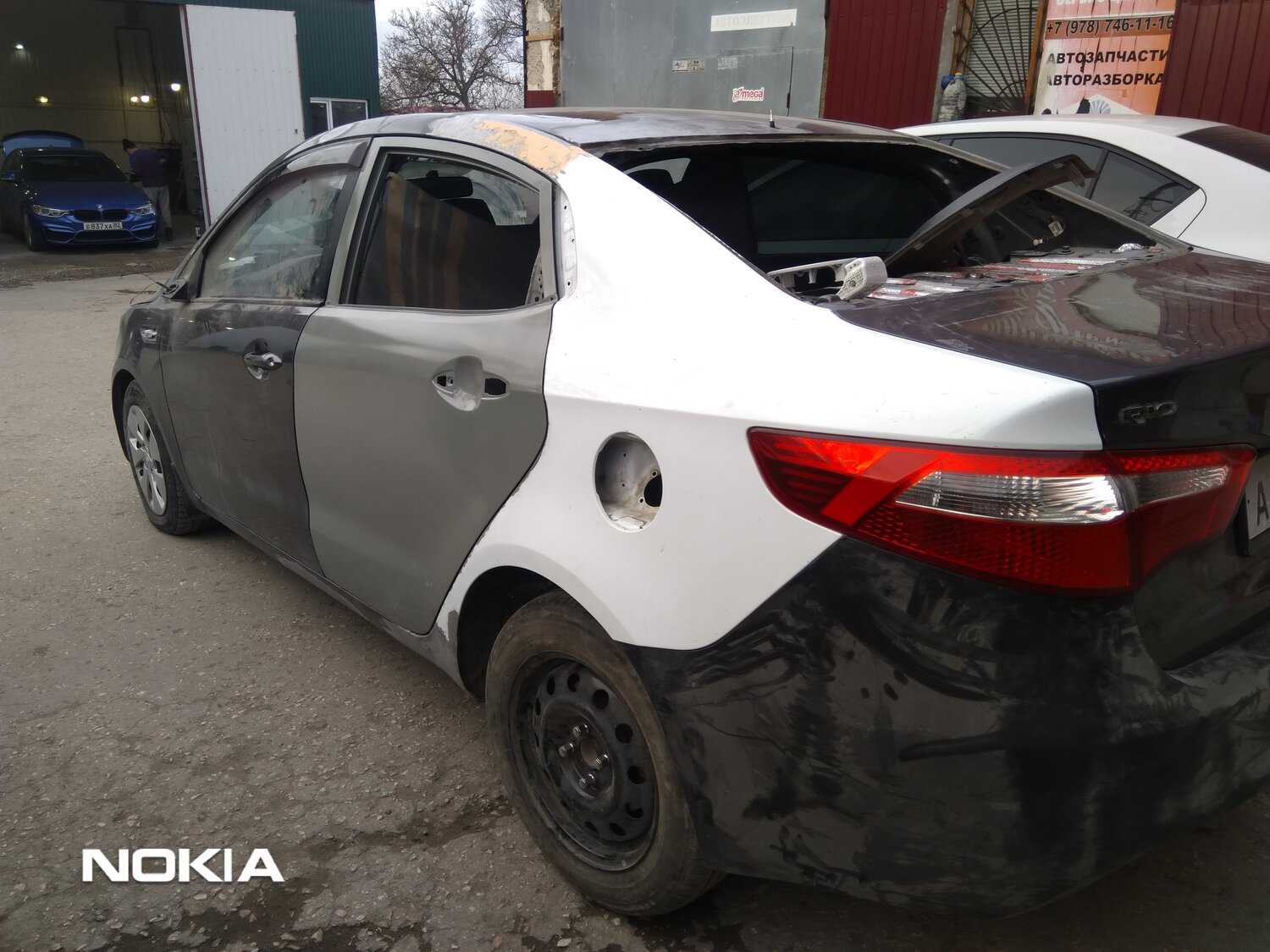 kia rio, киа рио 2014, серебристая киа рио, разбор киа рио, киа рио задняя часть