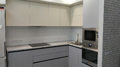 серая кухня, интерьер кухни, кухня бело серая, матовая кухня, красивые кухни
