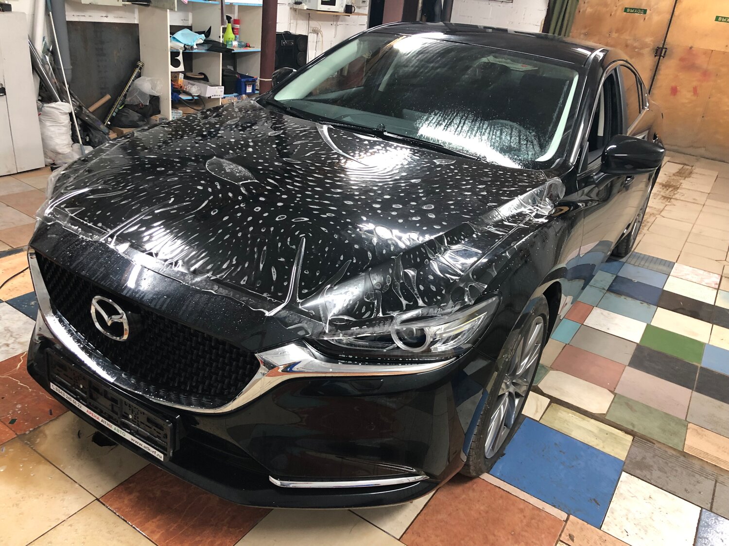 бронировка авто пленкой, авто, автомобиль, мазда 6 supreme plus 2020 black, оклеить автомобиль пленкой люмар