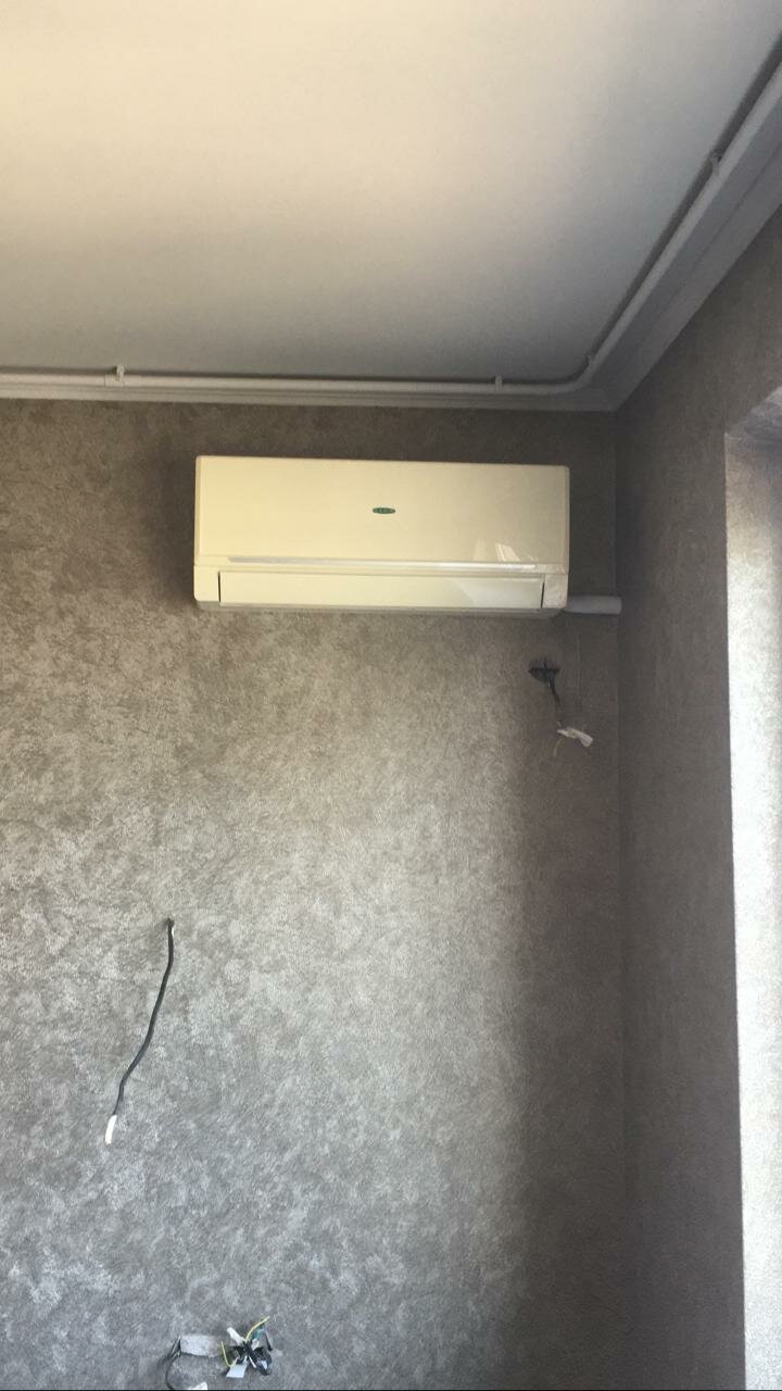 кондиционер, розетка для кондиционера, кондиционер на стене, кондиционер вид сзади, кондиционер roison rac-12