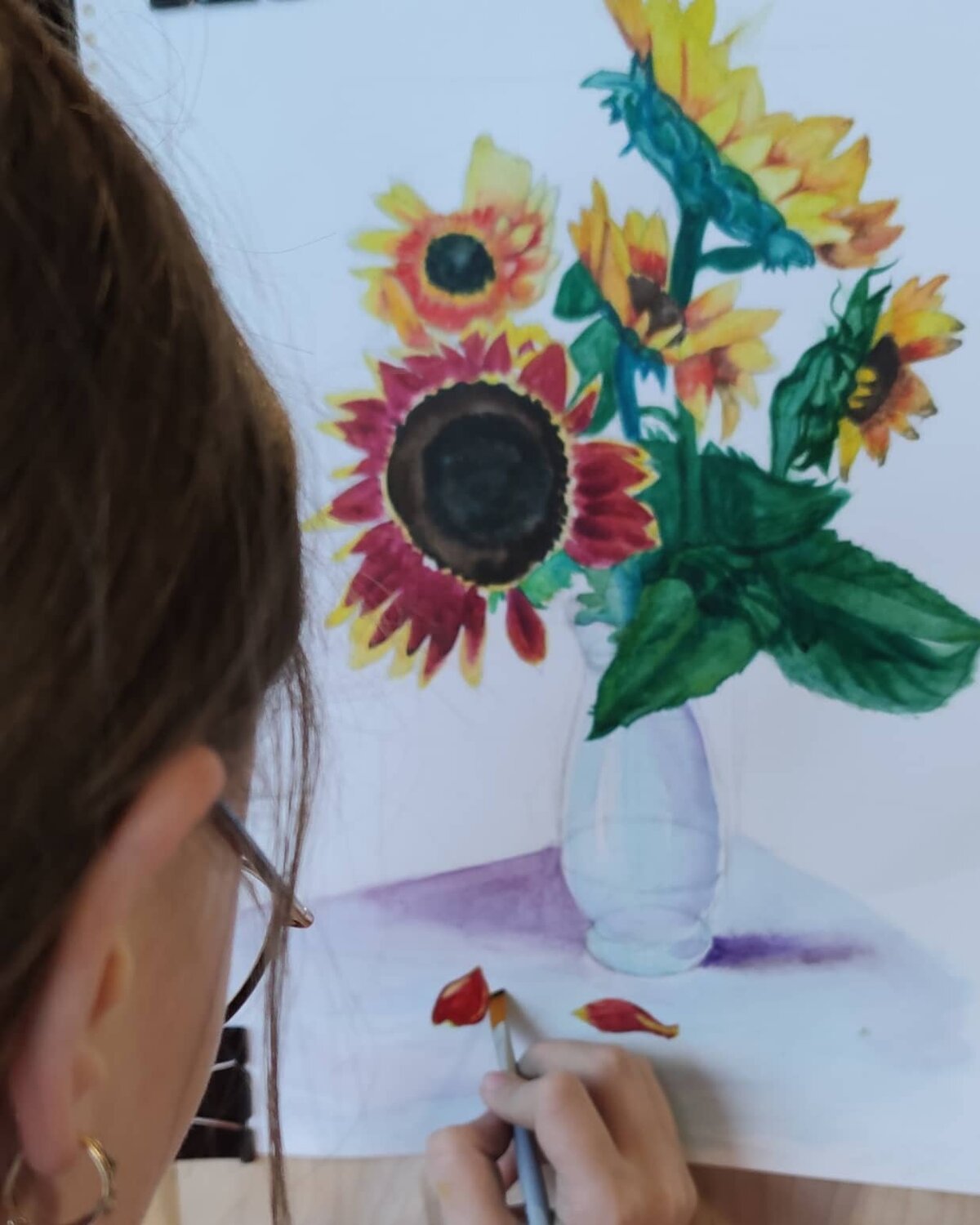 урок рисования, скетчинг подсолнухи, рисуем цветы, искусство рисунка, техника