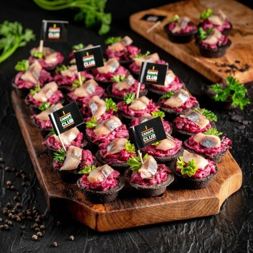 тарталетки со свеклой, закуска, канапе клаб, мини закуски для фуршета, оригинальные закуски