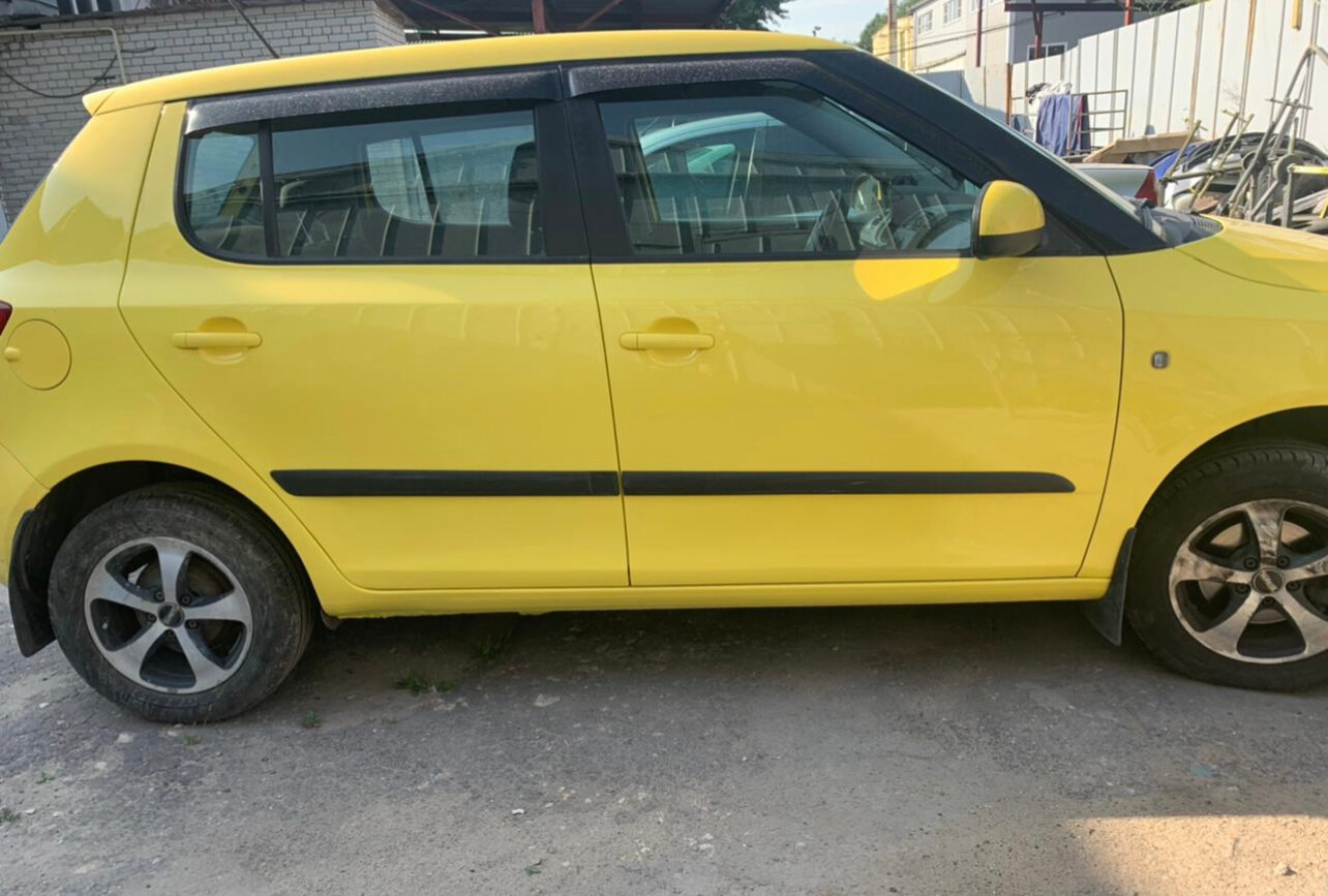 škoda fabia, авто, автомобиль, skoda fabia желтая, Skoda Fabia II Рестайлинг