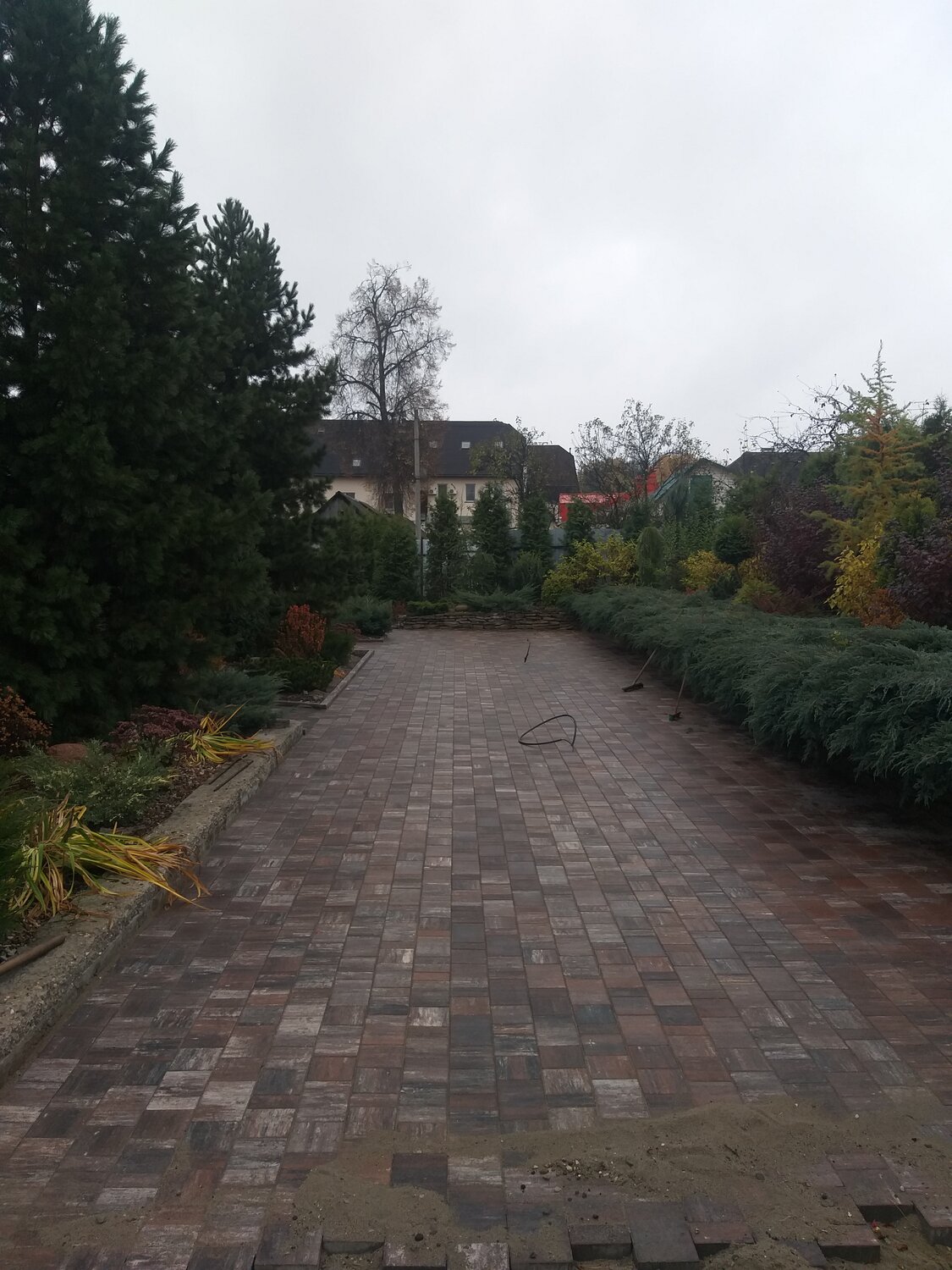 брусчатка аллея, брусчатка фарбштайн ностальжи, брусчатка, парк, тротуарная плитка