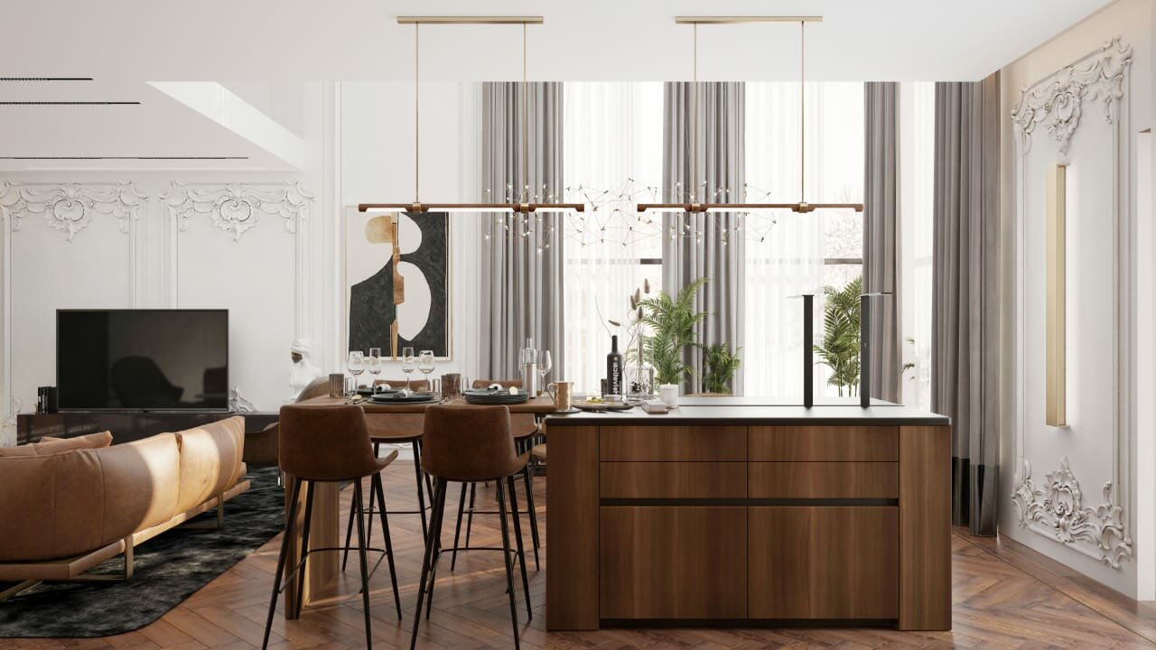 дизайн интерьера, интерьер, интерьер премиум pixwell, old line кухни glamour, дизайн кухни