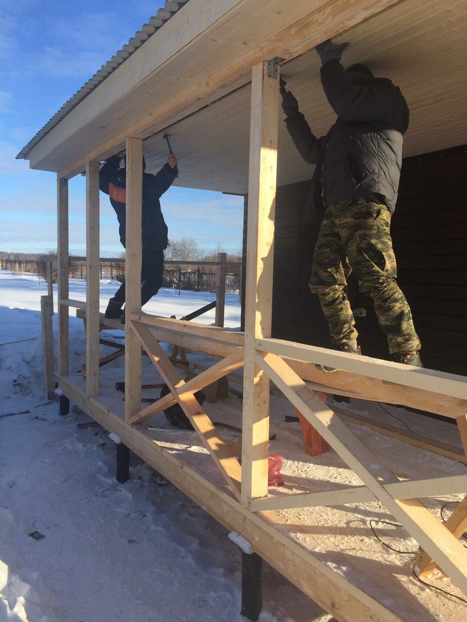 Строительство веранды к дому