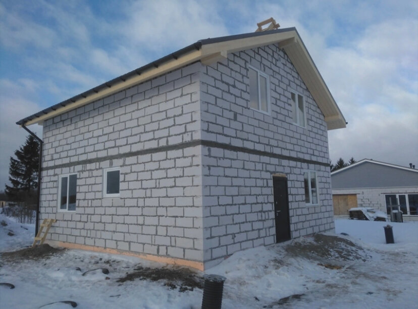 газобетон, строительство домов из газобетона, газобетонные блоки, дом в деревне из газоблока, дом из газобетона