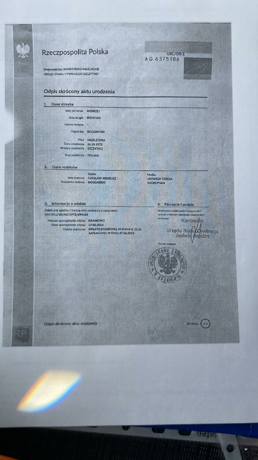 образец, транскрипт диплома, testdaf сертификат, свидетельство о рождении польша, бланк