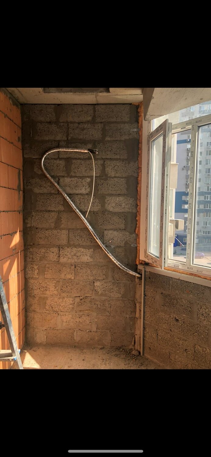 закладка трассы под кондиционер, прокладка трассы для кондиционера, кондиционер, трасса для кондиционера, установка кондиционера