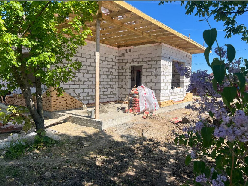 дом в, одноэтажный дом из газоблока, частного дома, дома в селе, одноэтажные дома из газобетона