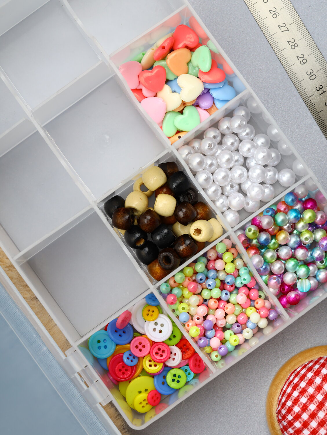 деревянные бусины для рукоделия, шармики набор для рукоделия, материалы для творчества боксы, набор бусин, украшение