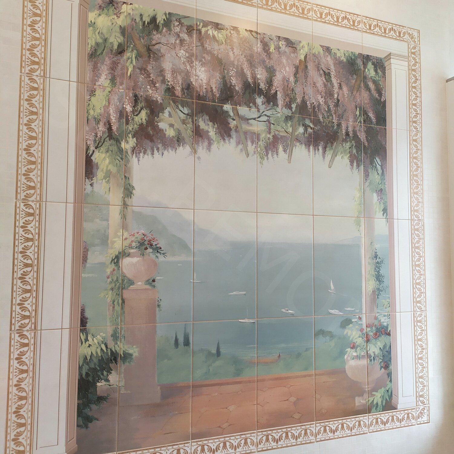 панно лаурито керама марацци, коллекция лаурито kerama marazzi, картина панно, панно керама марацци, картина пейзаж в рамке декор тосканы