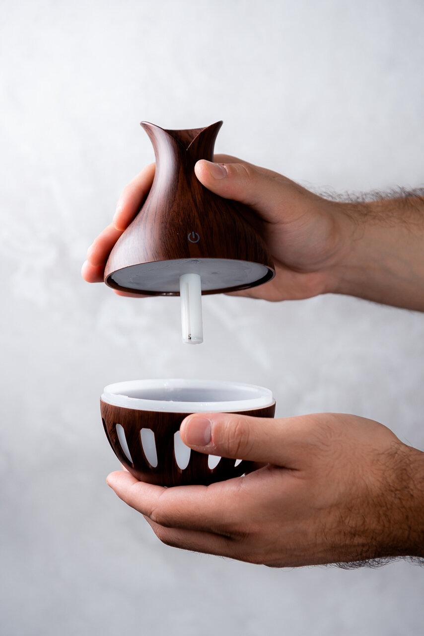 увлажнитель воздуха, ультразвуковой акустический увлажнитель воздуха 480 мл, ультразвуковой увлажнитель воздуха, ультразвуковой аромадиффузор-увлажнитель (светлое дерево), ультразвуковой увлажнитель