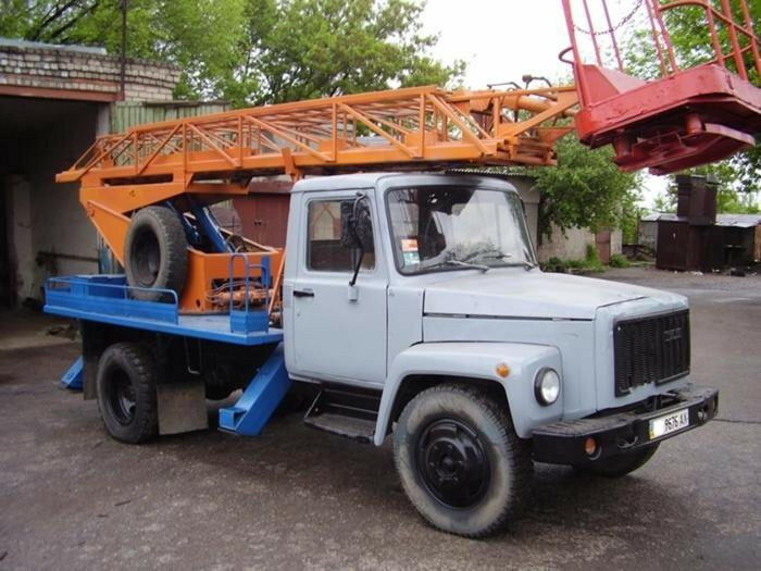 автовышка газ, автовышка на базе газ, автовышка маз ап17, автовышка газ 3307 ап-17а, газ 3307 агп 18