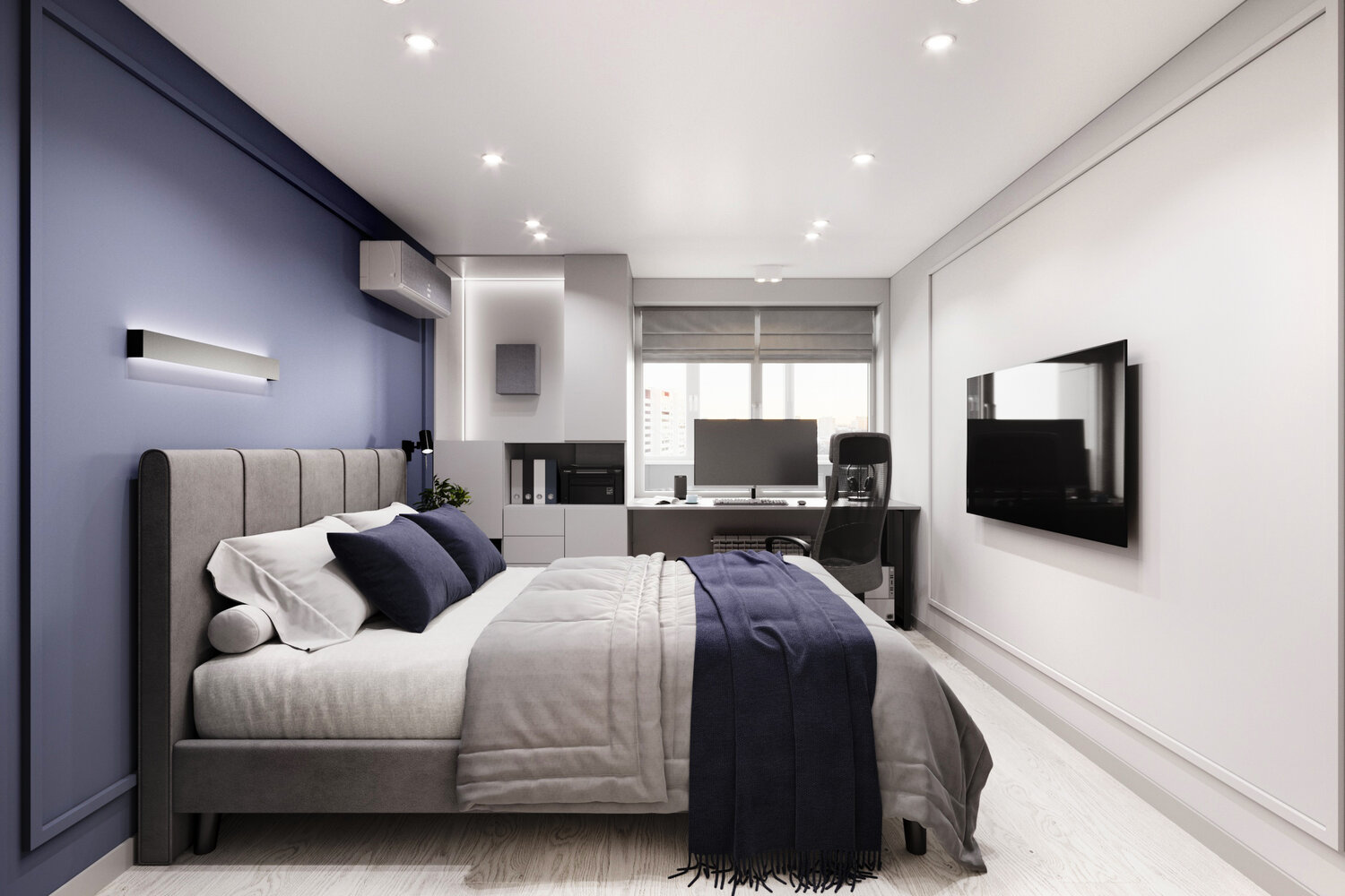 дизайн интерьера спальни, интерьер для спальни, квартира, дизайн интерьера, визуализация спальни