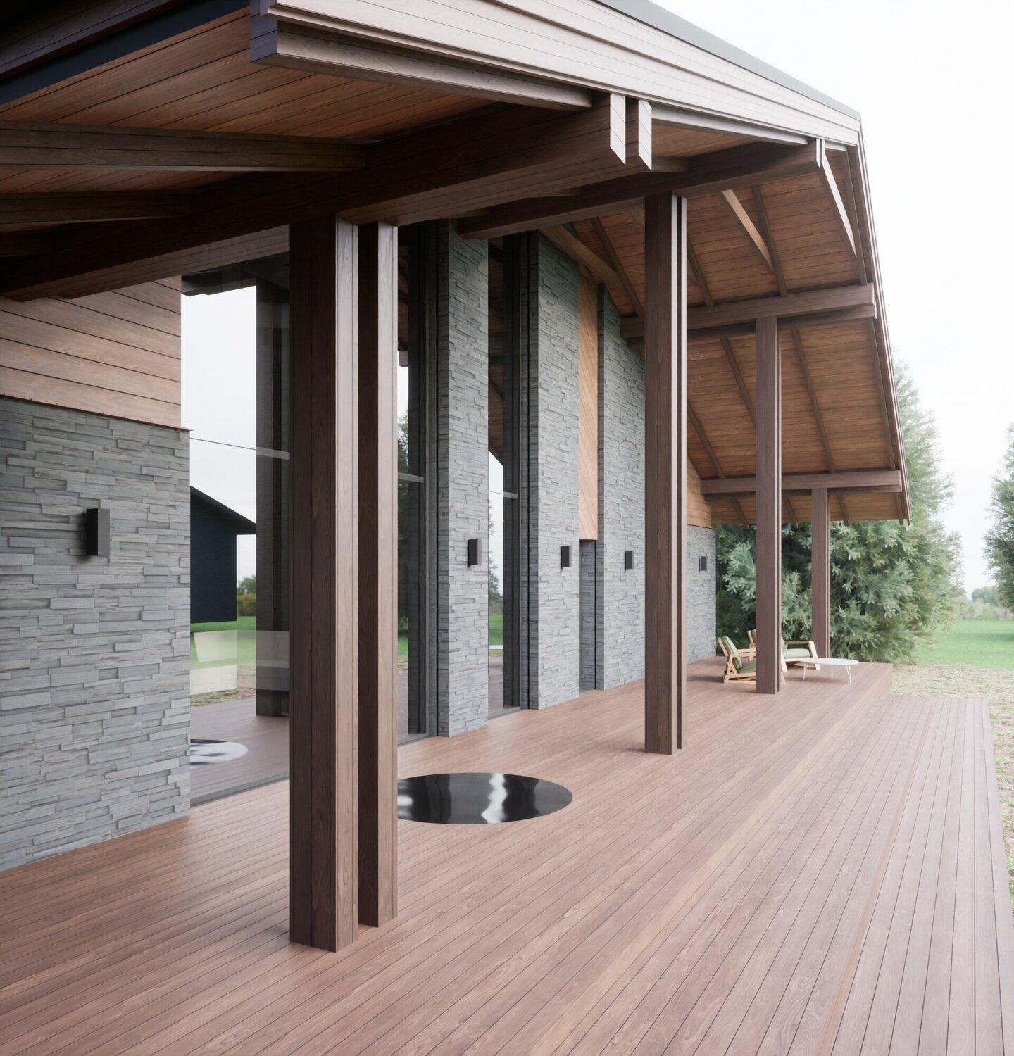 архитектура, bezmirno architects дом в лесу 195м2, загородный дом, архитектура дома, дом