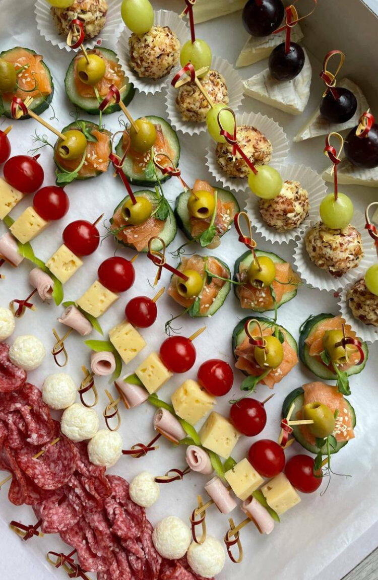 фуршетные закуски, канапе, закуски для фуршета, закуски, закуска канапе
