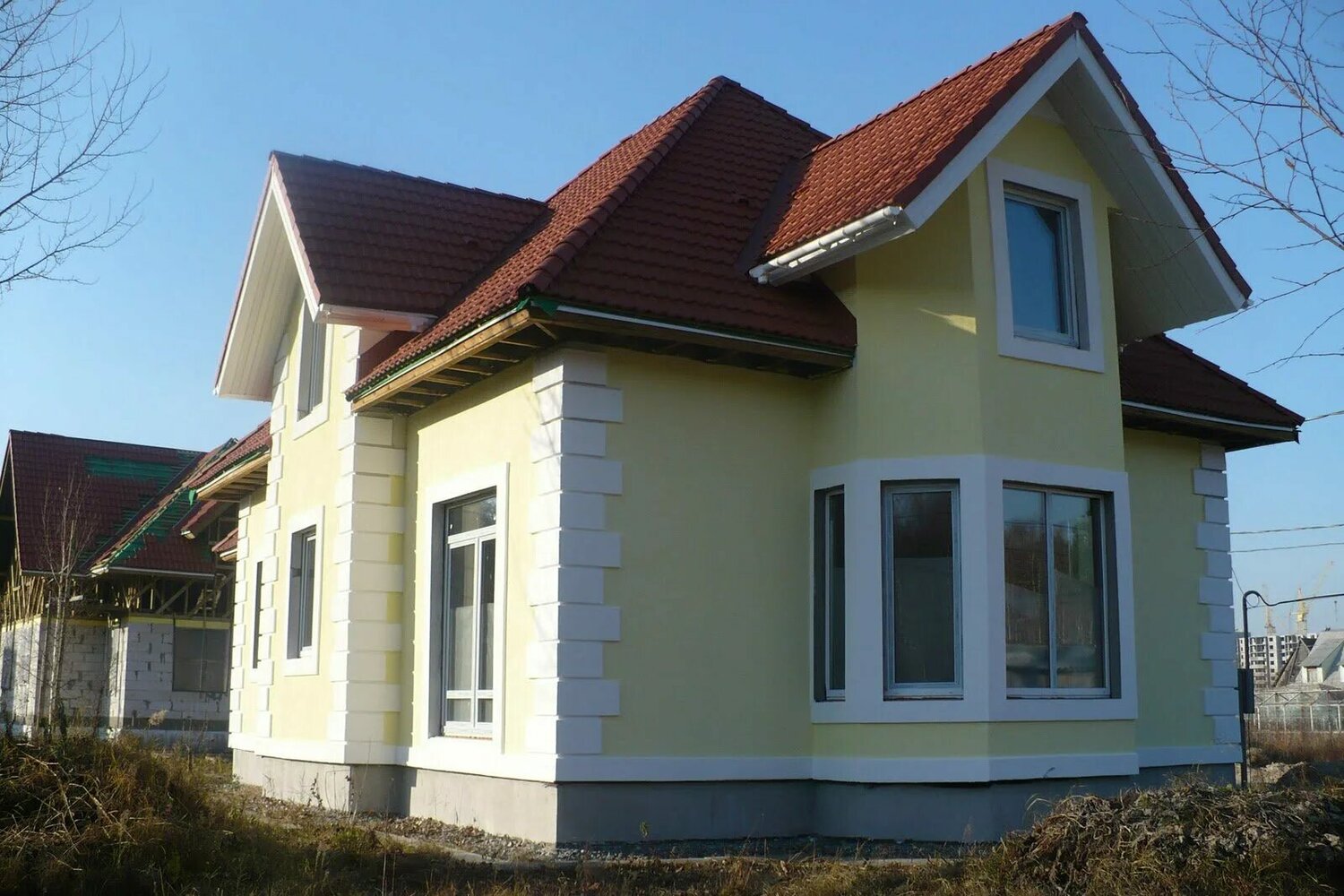 фасад дом, покраска фасада дома, крашеные фасады домов, отделка фасада дома, отделка фасада