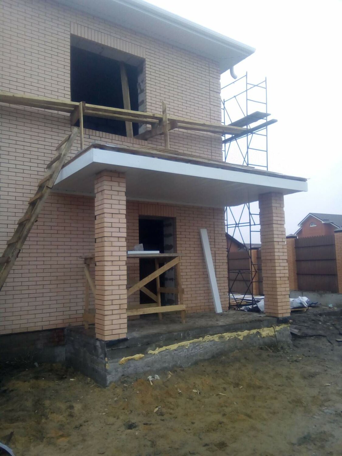 дом, коттедж, загородный дом, облицовка монолитного дома, строительство