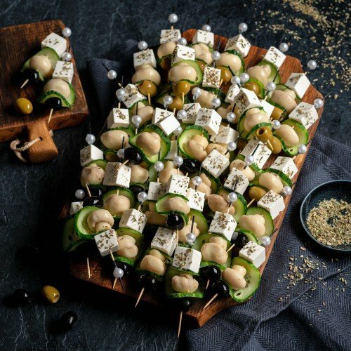 канапе с шампиньонами, канапе сет, греческое канапе, канапе, канапе сертаки
