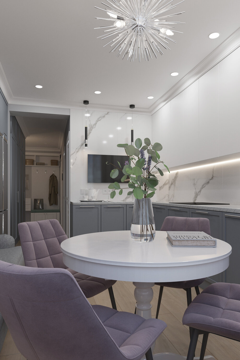 белая кухня дизайн интерьер, интерьер кухни гостиной, интерьер современной кухни, дизайн интерьера, кухня дизайн интерьер