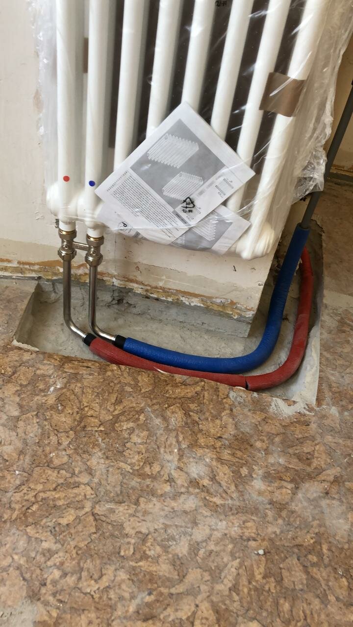 Монтаж батарей на рехао