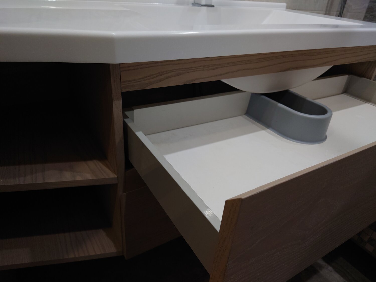 тумба с раковиной asb-mebel коста 80 светлый орех, тумба под раковину, 10.1660 профиль пласт. для ящика под мойку серый l 680мм (мдм), тумба места церсанит, тумба