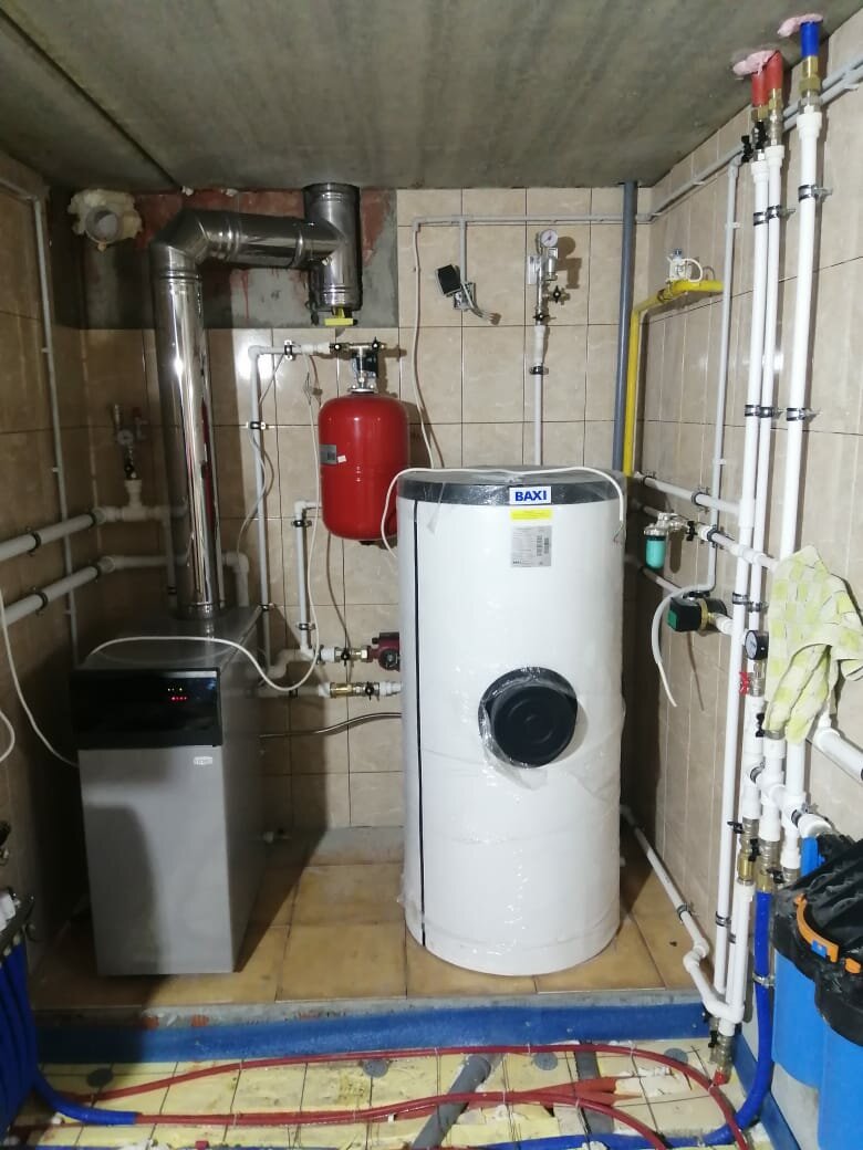 котельная в доме, газовая котельная в частном доме, котельная в частном доме под ключ, котельная частного дома, обвязка котла китурами 13r с баком косвенного нагрева