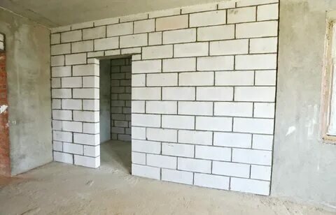 перегородка из газобетонных блоков, перегородка из газобетона, перегородка из газоблока, перегородка из пеноблоков, кладка перегородок из газобетонных блоков