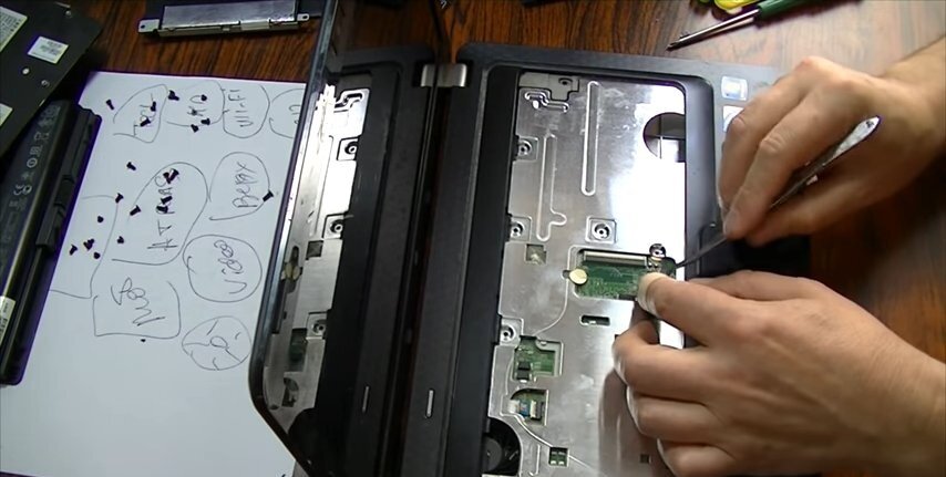 разборка, как вынуть жесткий диск из ноутбука asus, dell vostro 3500 в разборе, dell n4050 разбор, старый ноутбук acer travelmate 2420 подключить вай фай