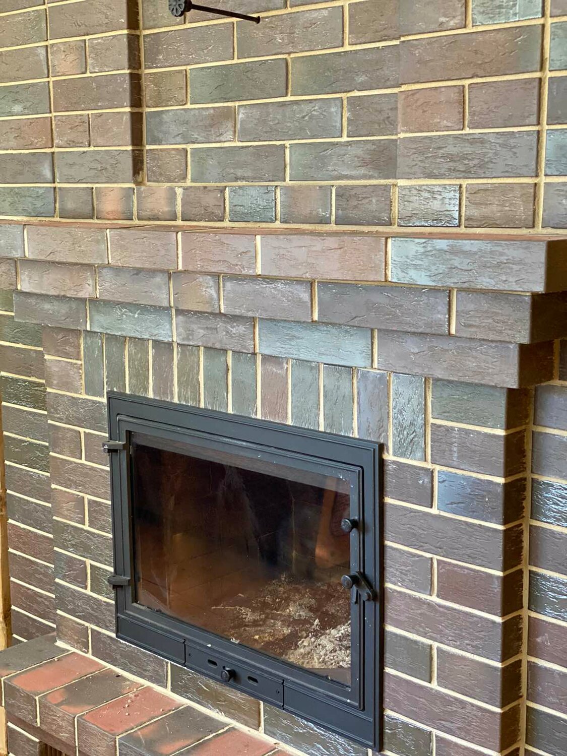облицовка портала банной печи кирпичом, облицовка печи, облицовка банной печи под камин, портал из кирпича для банной печи, камин клинкерная плитка