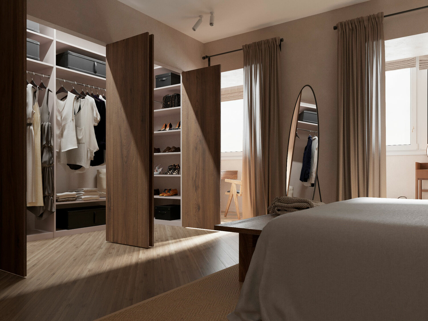 дизайн гардеробной, гардеробная дизайн, гардеробная в современном стиле, гардеробная в спальне, современная гардеробная