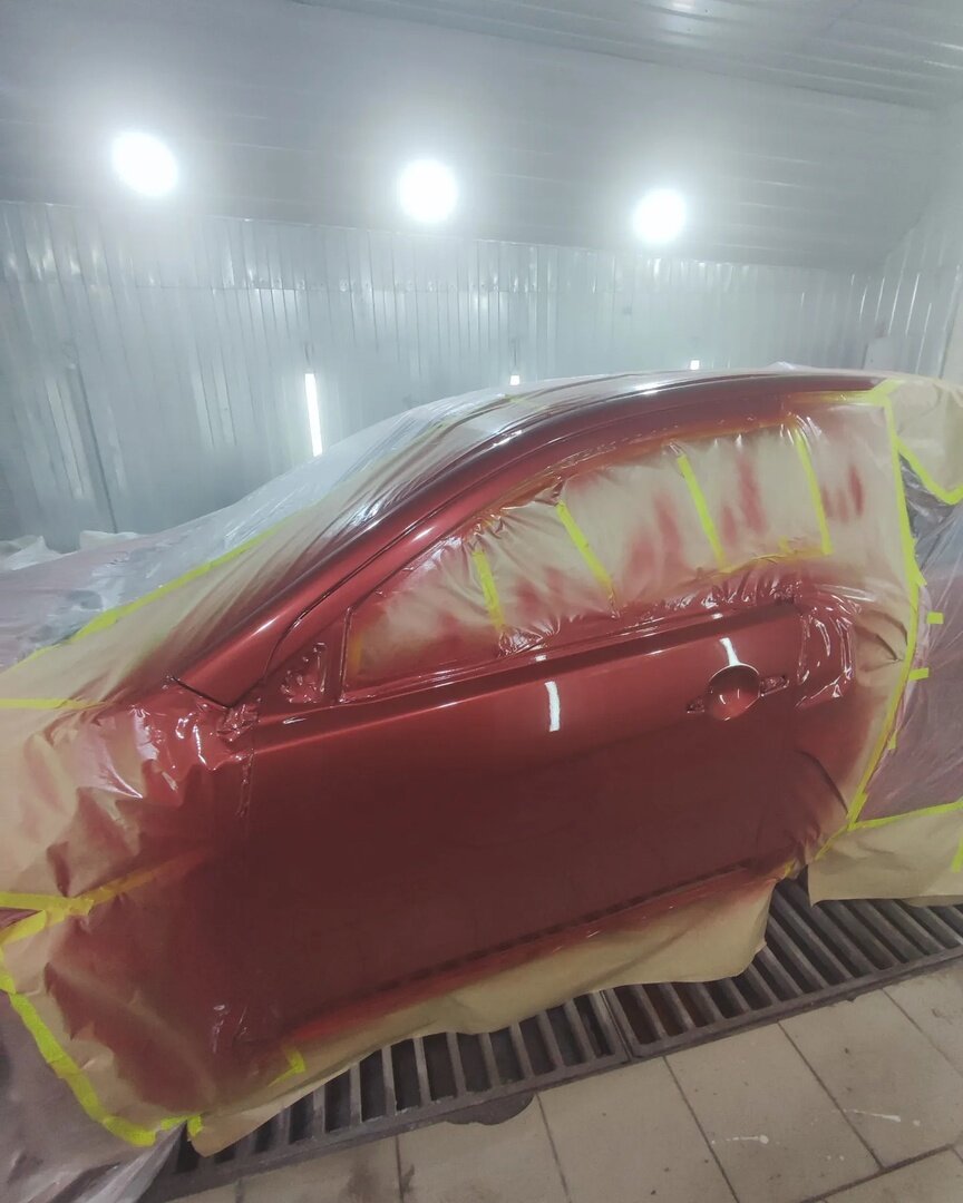 покраска авто, покраска автомобиля, покраска машины, покраска машины красный, локальная покраска