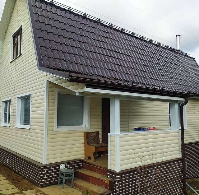 Монтаж фасад из имитация бруса