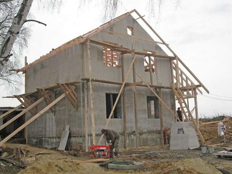 монолитный дом, строительство домов из газобетона, монолитное строительство частного дома, строительство частного дома, строительство домов