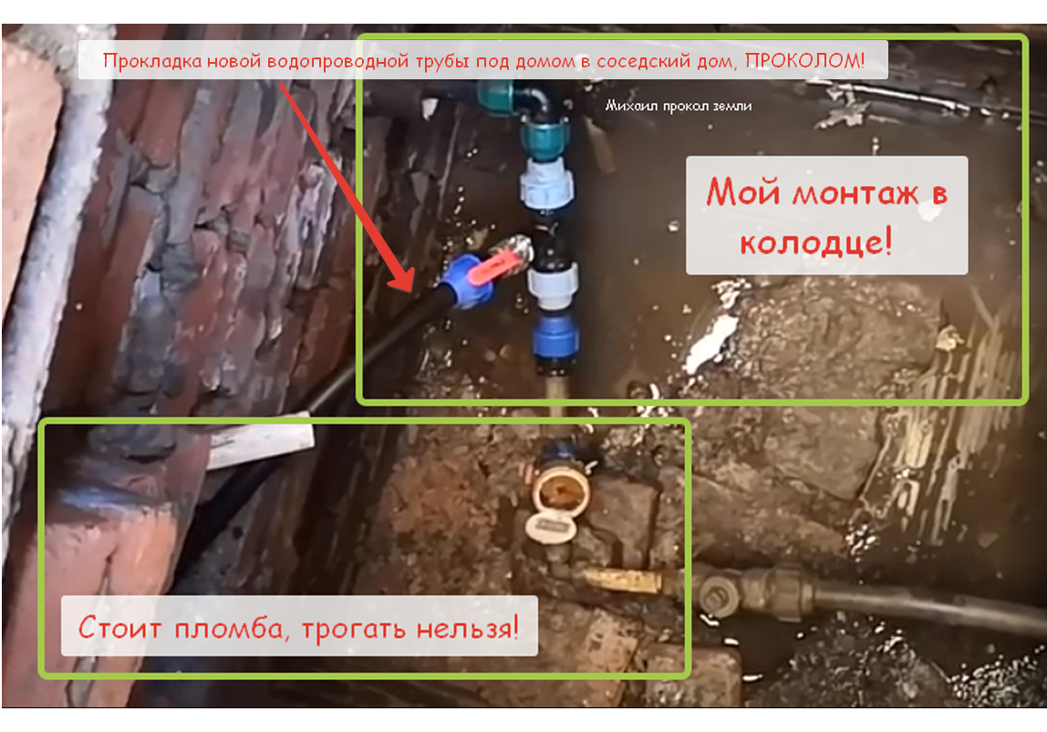 монтаж водопровода, водопровод из колодца, водопровод, колодец водопроводный счетчик, приямок для насоса скважины