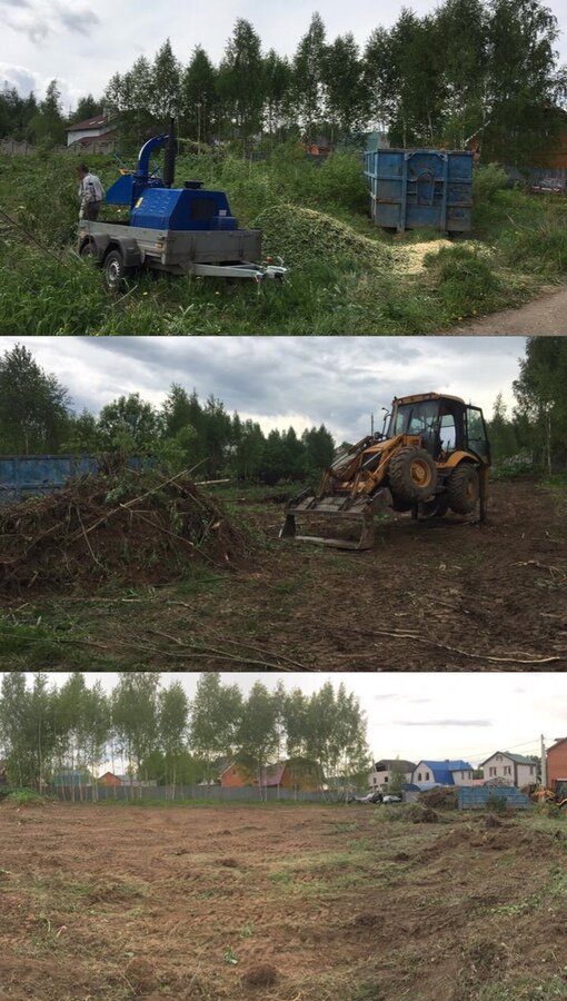 расчистка участка, выравнивание участка, дачные участки, работа на участке, уборка участка